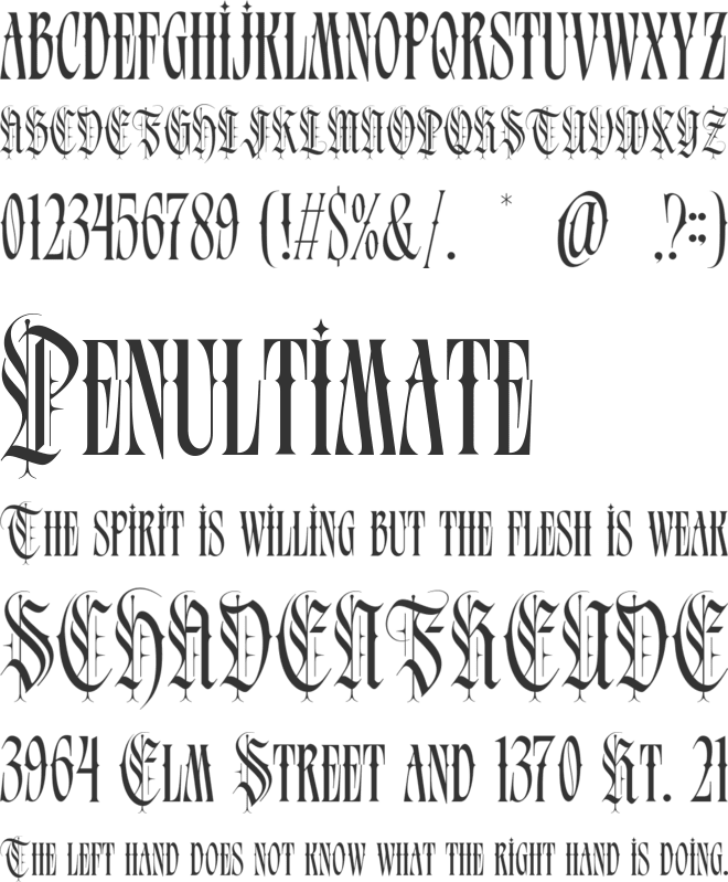 Silver Shard font preview