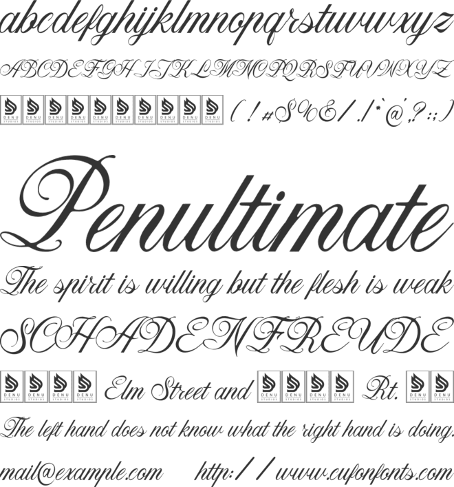 Tartaglia font preview
