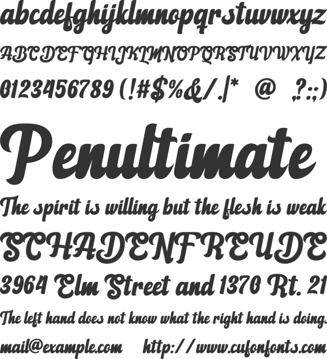 Bellique font preview
