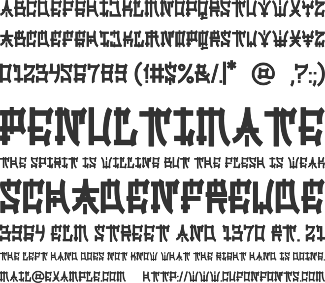 Chinese Empire font preview