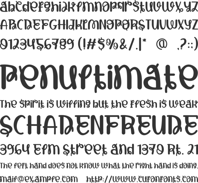 Human Form font preview