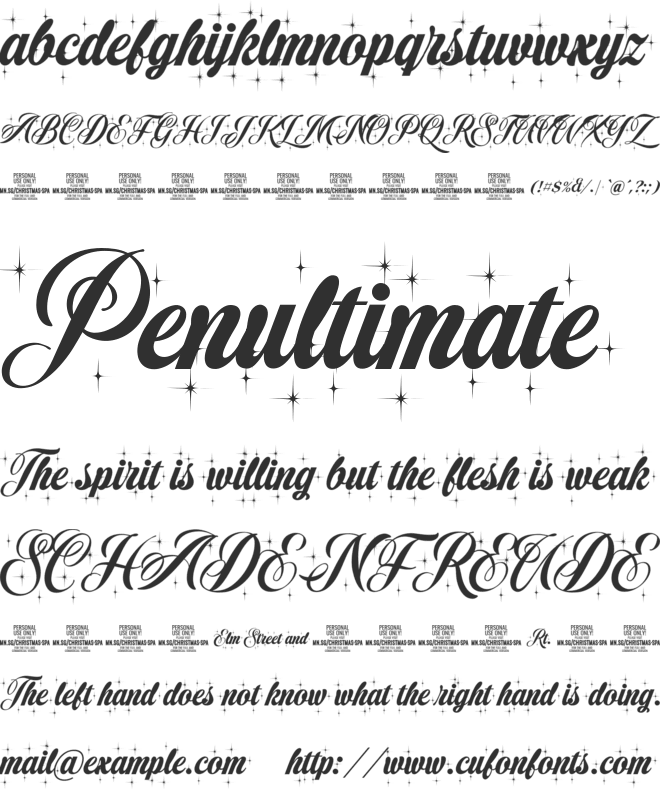 Christmas Sparkle PERSONAL USE font preview