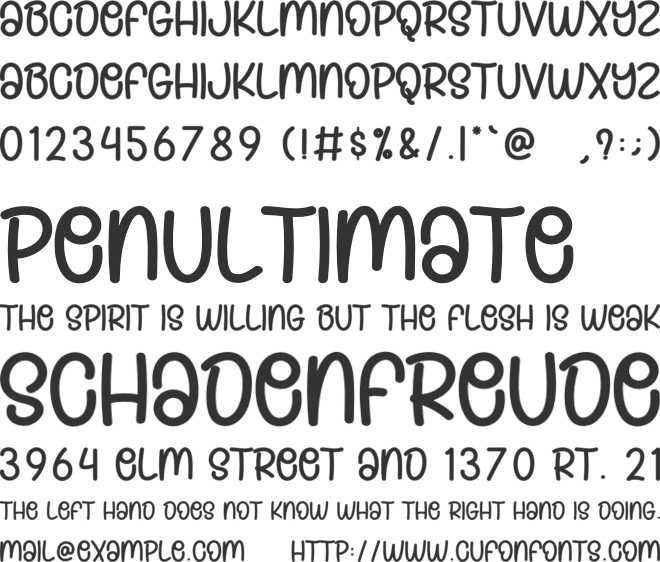 Milk Chocolate font preview