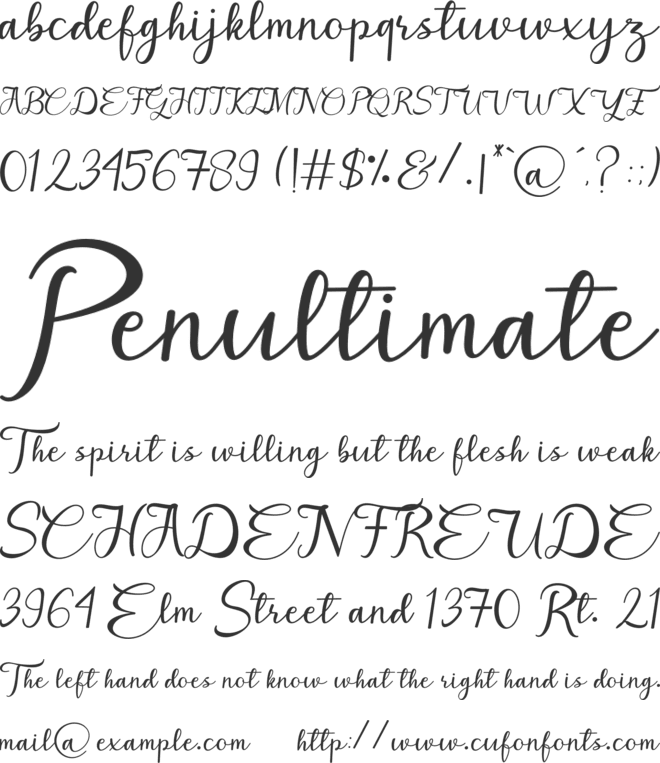 Milk&Honey font preview