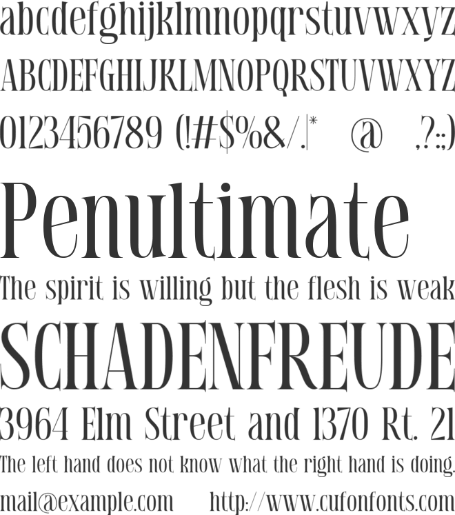 Prodhia font preview