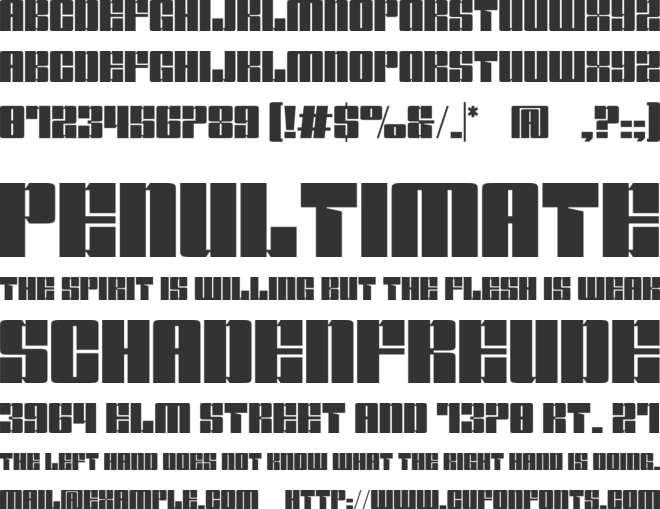 Endure font preview