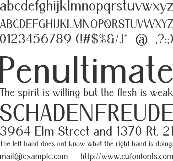 Verona font preview