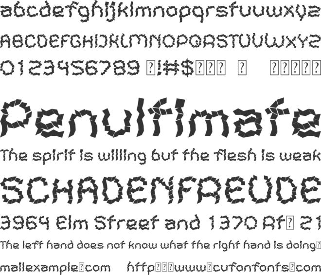 Rupuzzle Trial font preview