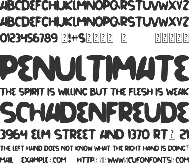 Cutiffe Trial font preview