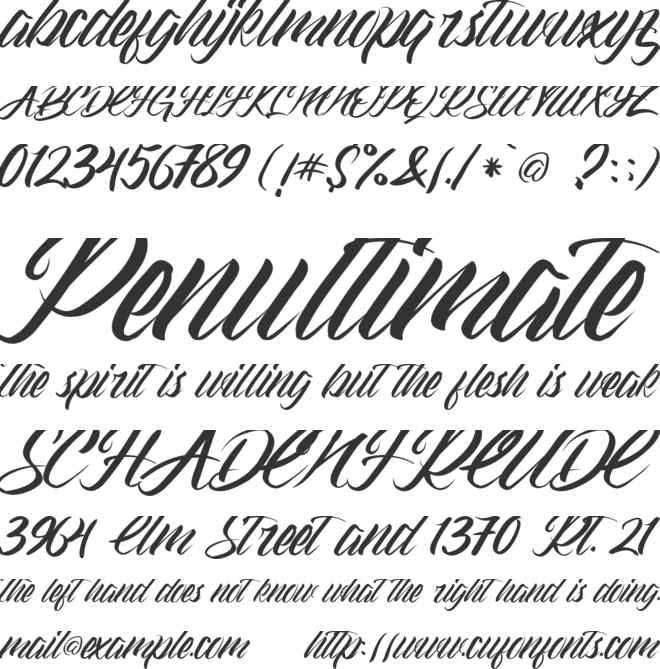 Gramattica font preview