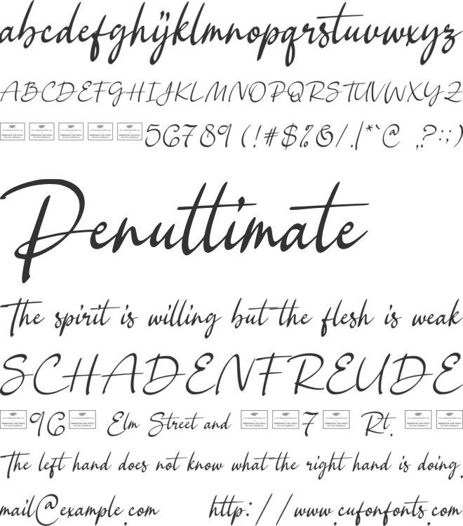 Bellina Free font preview