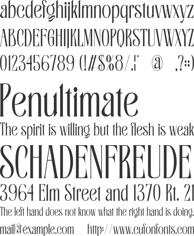 Baquine font preview