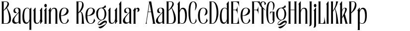Baquine Regular font