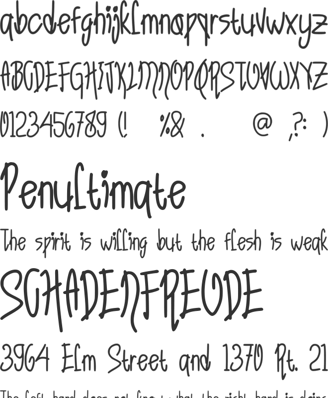 Zoppie font preview