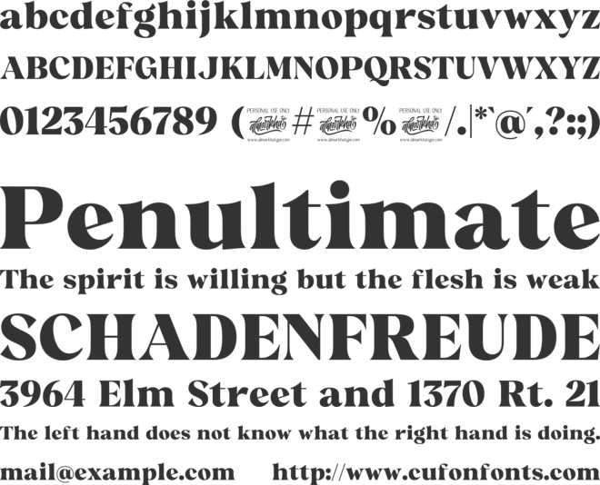Redwave font preview