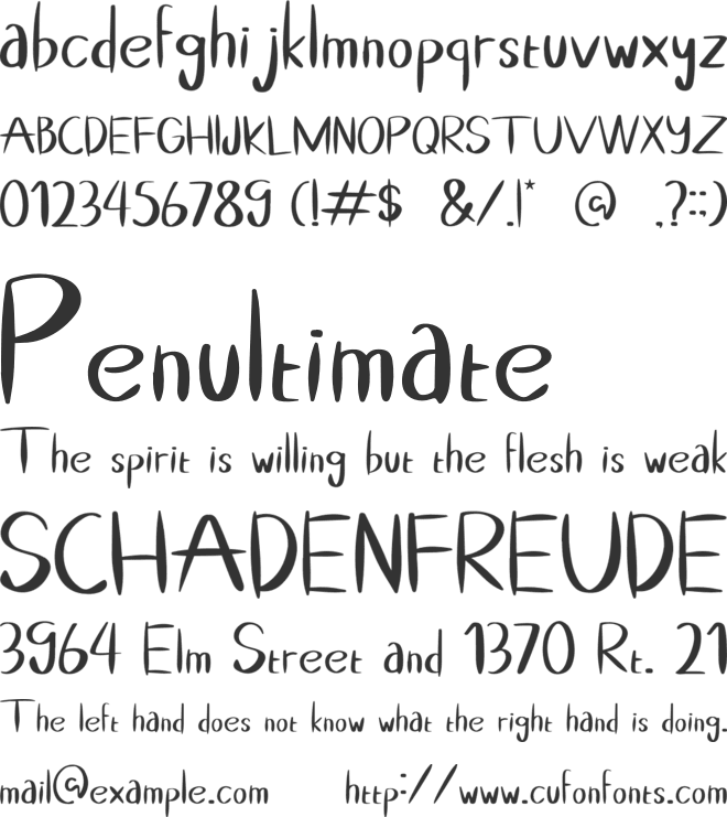 Sushi Menu Handwritten font preview