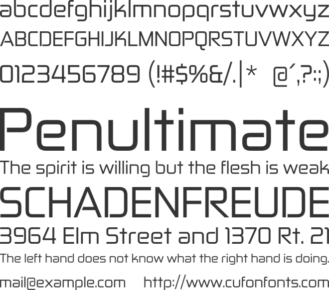 Zekton font preview