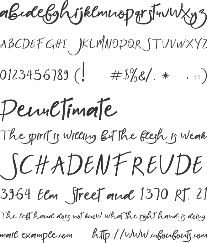 Nightlife font preview