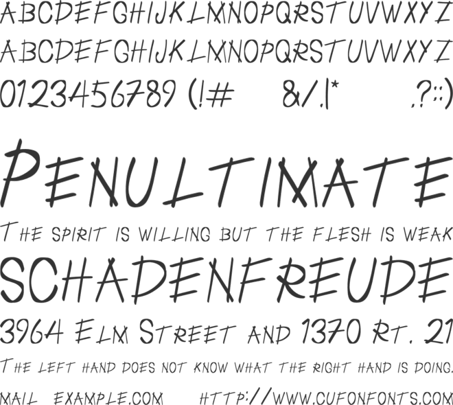 Chinese Takeaway font preview