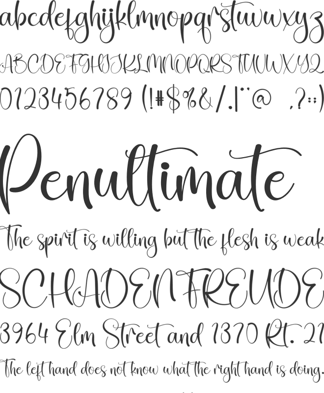 Alphabet font preview