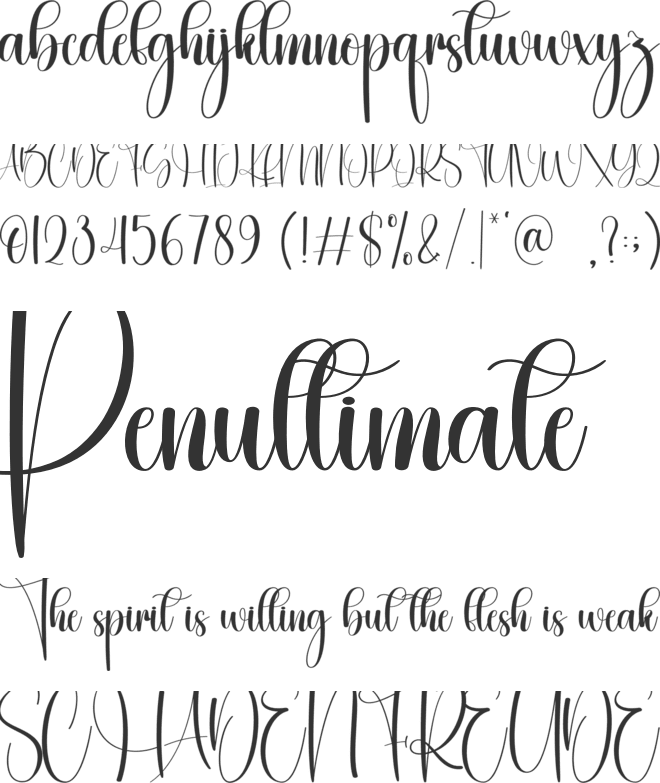 Gardening font preview