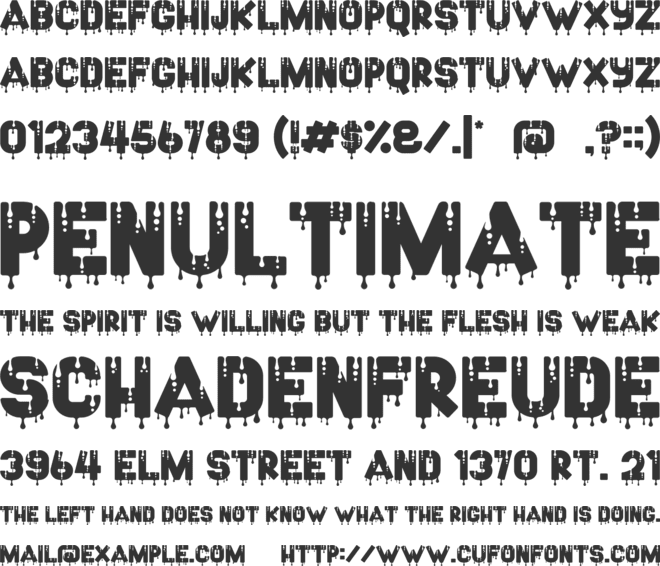 Melted Chocolate font preview