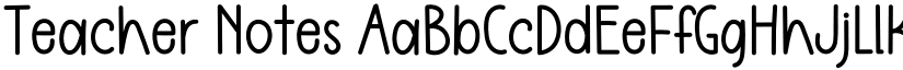 Teacher Notes font