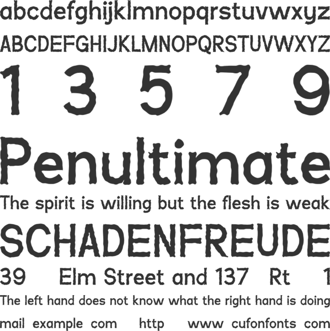 Roughney font preview