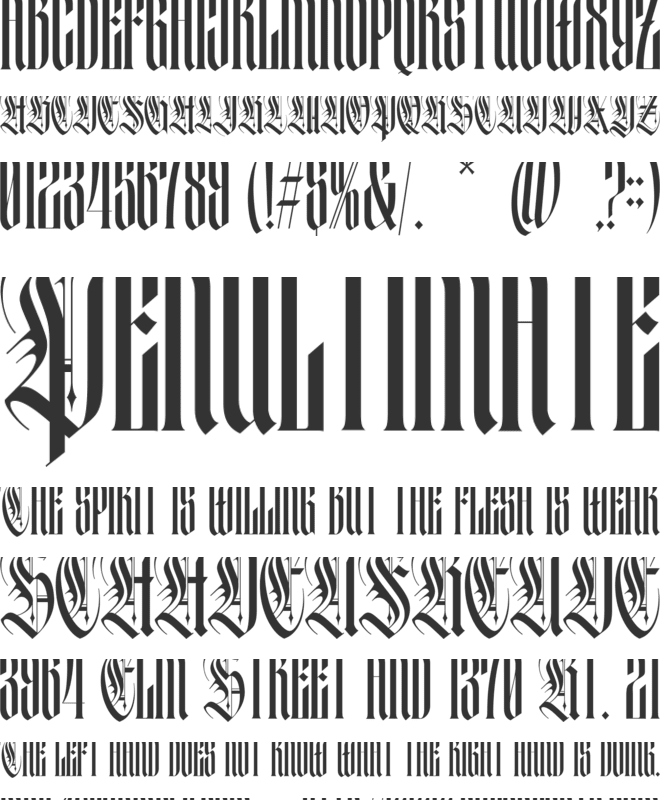 Mortal Blade font preview