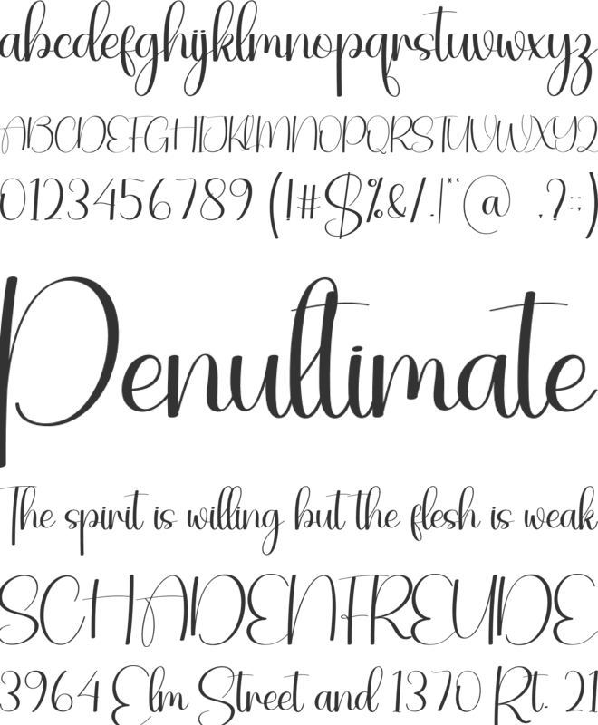 Lighting font preview
