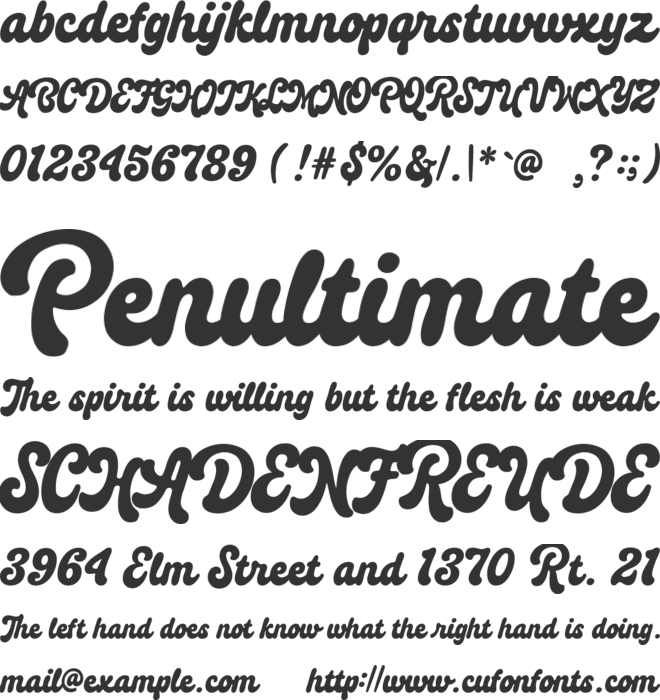 Bright Miracle font preview