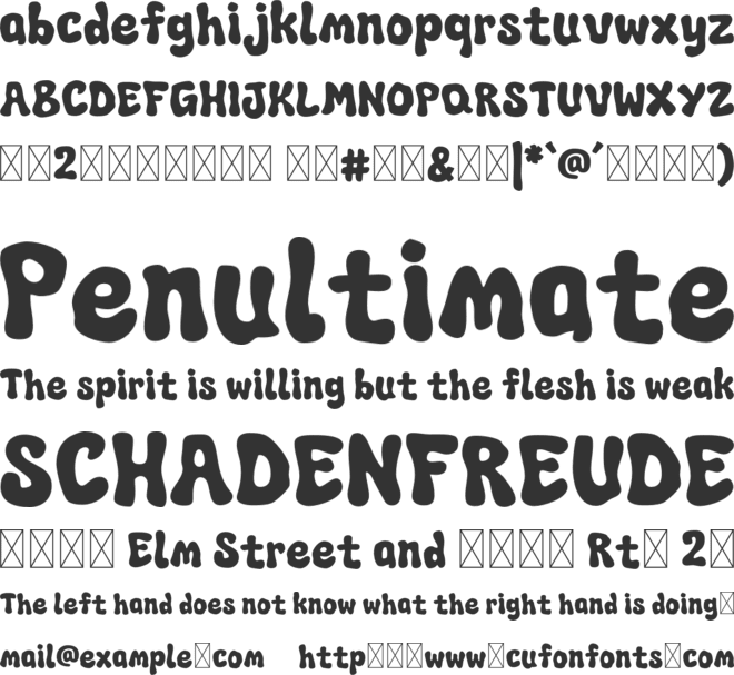 Mau Kopiga Trial font preview