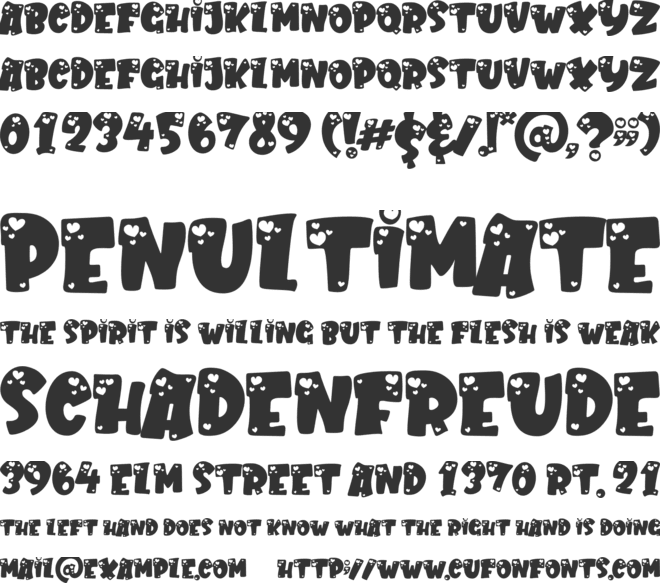 Love Crush font preview