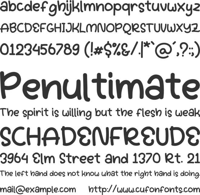Onekids font preview