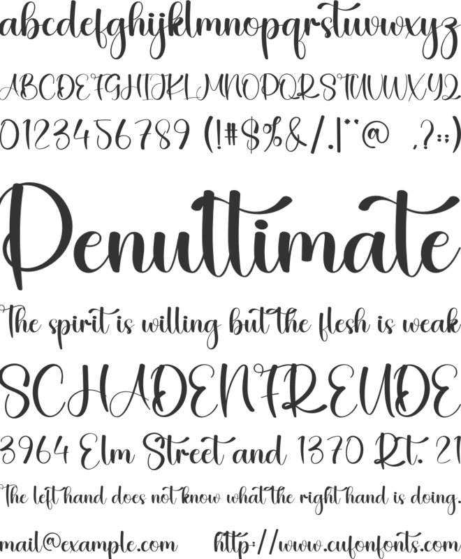 Memories font preview