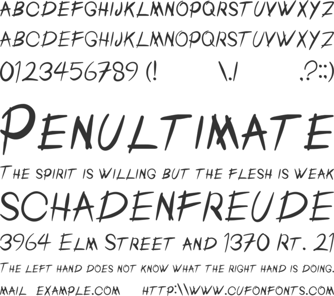 Slice Scary font preview