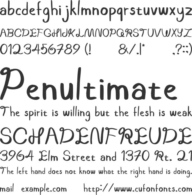 Bamboo Handwritten font preview