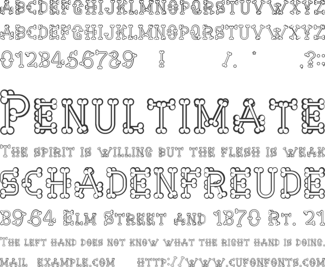 Boneliness Line font preview