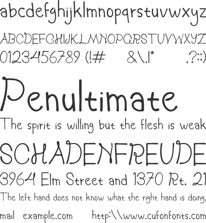 Cosan Handwritten font preview