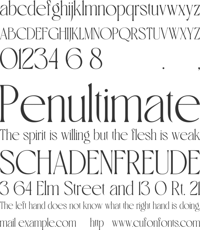 Theravin font preview