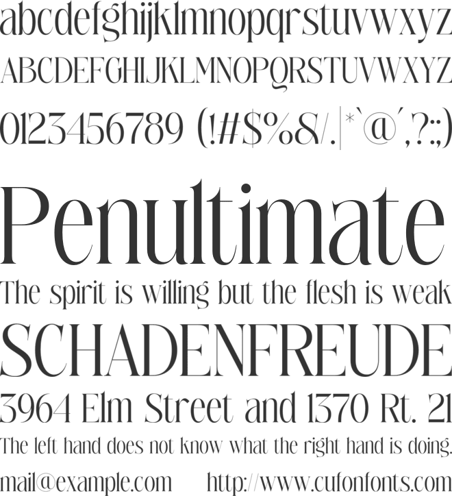 Siovanni font preview