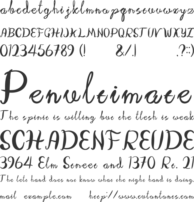 Couvee Handwritten Script font preview
