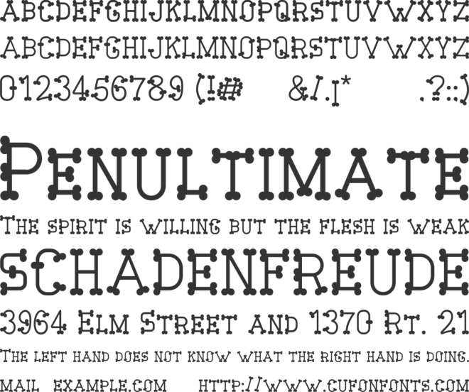 Skull Bone font preview
