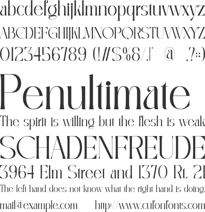 Zhetia font preview
