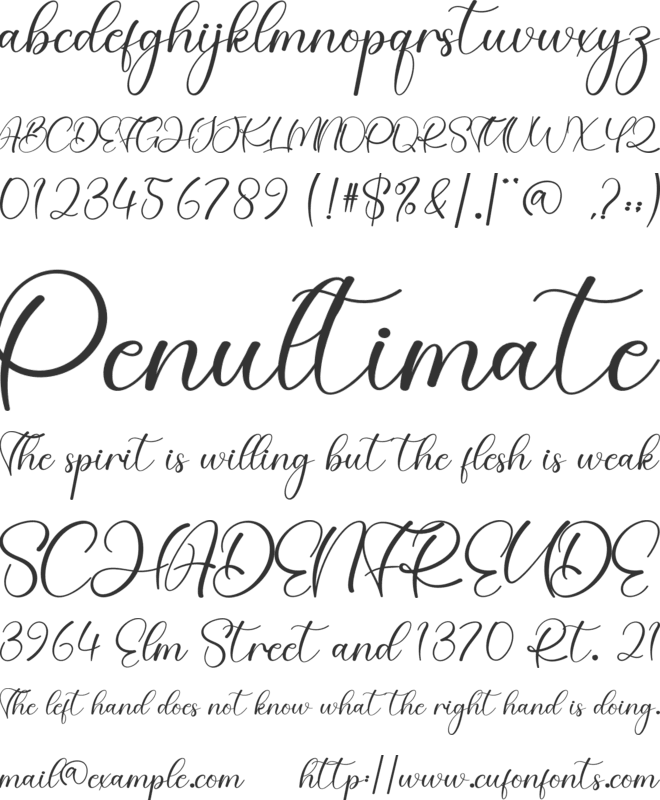 Second font preview