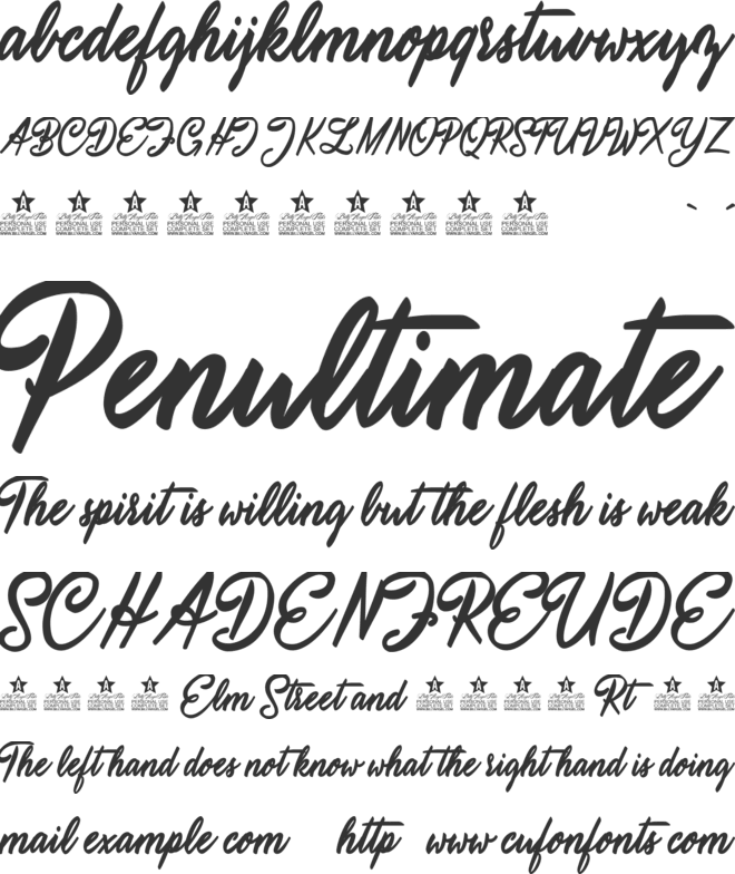 Atmospherica Personal Use font preview