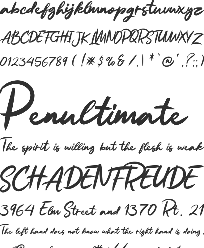 Ruthen Back font preview