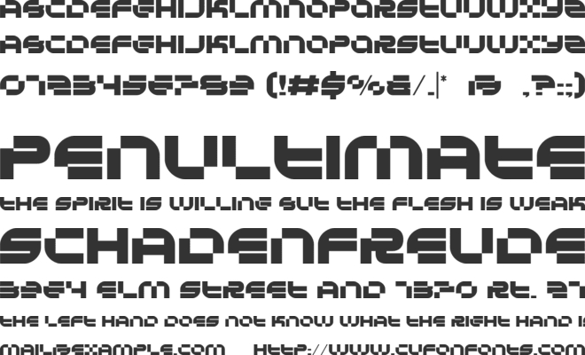 Ortech font preview