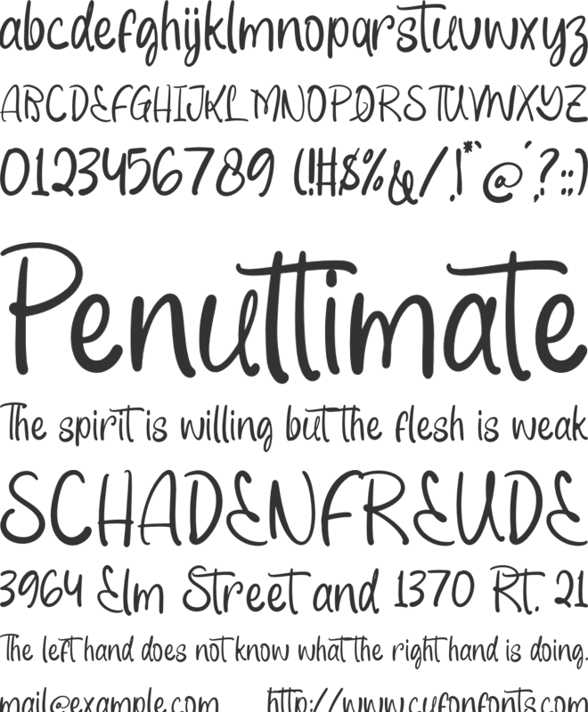 Simple Reminder font preview