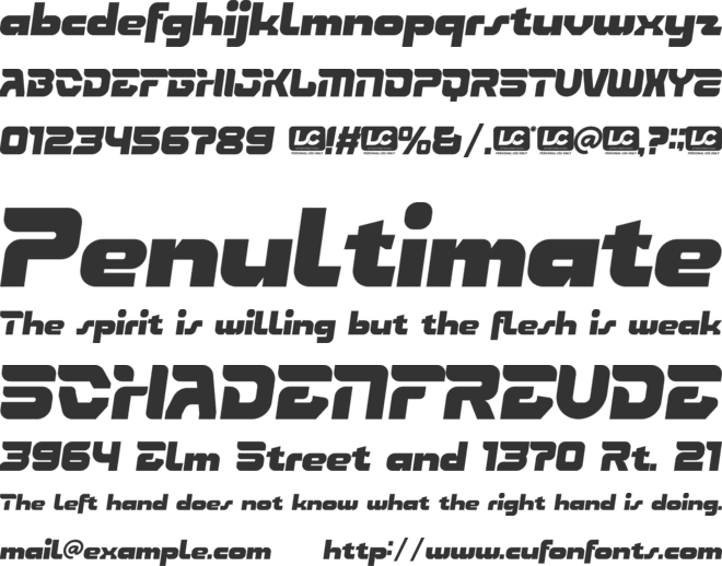 Velocita font preview